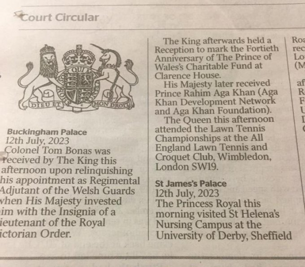 Buckingham Palace announcement